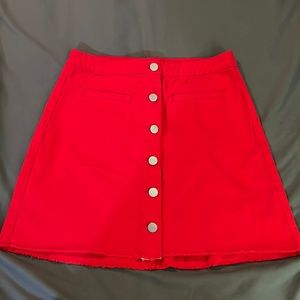 Red jean skirt